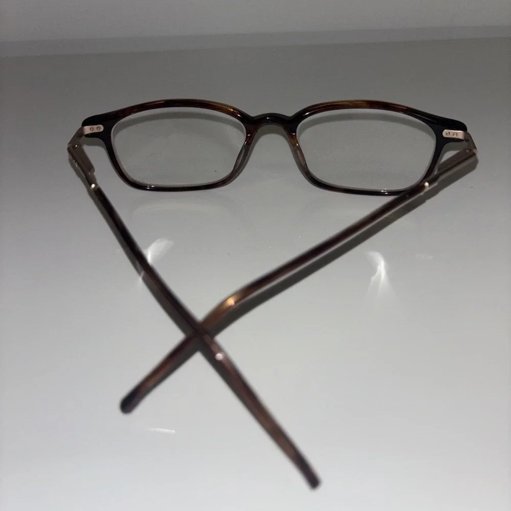 FRAMES ONLY Eyeglasses GUESS Unisex Geometric Brown Rose Gold Acetate VTG Y2K